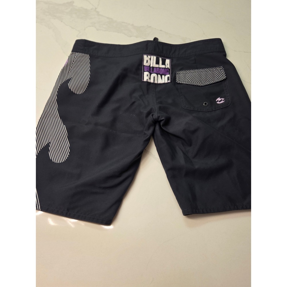 Vintage Y2K Billabong Mens Black Purple Graphic Board Shorts Swim Trunks - Picture 6 of 8